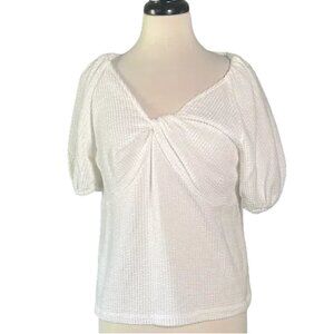 LOFT White Textured Women's Blouse